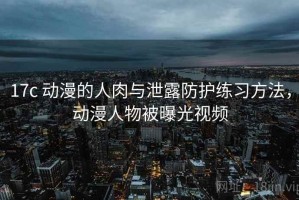 17c 动漫的人肉与泄露防护练习方法，动漫人物被曝光视频