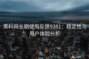 黑料网长期使用反馈9381：稳定性与用户体验分析