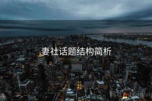 妻社话题结构简析