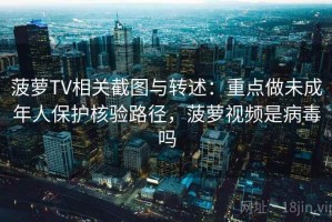 菠萝TV相关截图与转述：重点做未成年人保护核验路径，菠萝视频是病毒吗